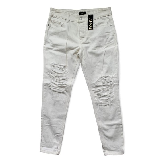 NWT AFRM Distressed White Skinny Jeans. Size 25 - Picture 1 of 7